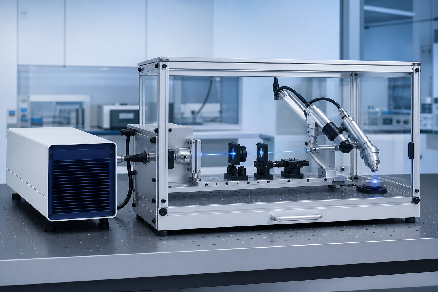 Medical laser optical path and beam-delivery optics