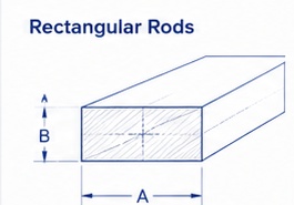 Rectangular optical rod CAD drawing